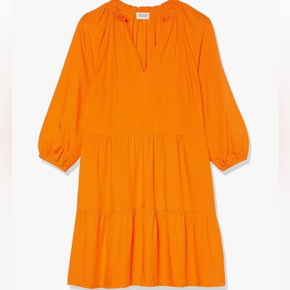 NWT The Drop orange tiered dress - Picture 3 of 7